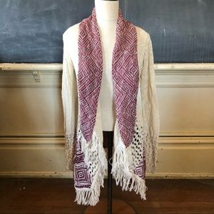 Midwestern print shag cardigan